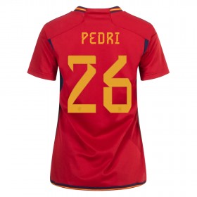 Goedkope Spanje PEDRI 26 Dames Thuisshirt World Cup 2022